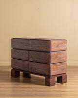 Cerused Dark Oak Six-Drawer Dresser, France, 1950's