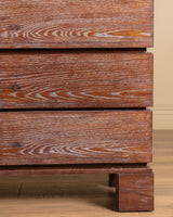 Cerused Dark Oak Six-Drawer Dresser, France, 1950's