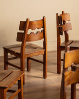 Set of 6 "Razor Blade" Oak Chairs, Attributed to Henning Kjaernulf, 1960's