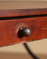 French Iron & Leather Desk and Chair Set, Manner of Jansen, 1950s