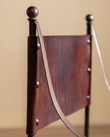 French Iron & Leather Desk and Chair Set, Manner of Jansen, 1950s
