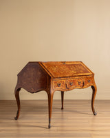 Kingwood & Boxwood Floral Inlaid Double-Sided Desk, France, Early 20th Century