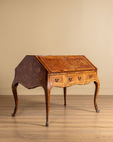 Kingwood & Boxwood Floral Inlaid Double-Sided Desk, France, Early 20th Century