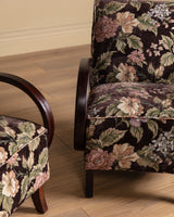 Pair of Jindrich Halabala Lounge Chairs in Rich Floral, 1940's