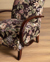 Pair of Jindrich Halabala Lounge Chairs in Rich Floral, 1940's