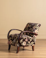 Pair of Jindrich Halabala Lounge Chairs in Rich Floral, 1940's