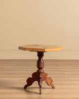 Octagonal Walnut Parquetry Side Table, Germany, 1970s