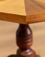 Octagonal Walnut Parquetry Side Table, Germany, 1970s