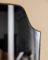 Brass Crest Shaped Wall Mirror, Italy, 1950s