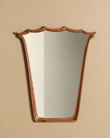 Carved Wood Scalloped Top Mirror, Italy, 1960s