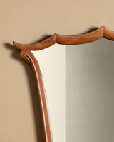 Carved Wood Scalloped Top Mirror, Italy, 1960s
