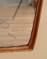 Carved Wood Scalloped Top Mirror, Italy, 1960s