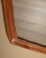 Carved Wood Scalloped Top Mirror, Italy, 1960s