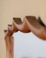 Carved Wood Scalloped Top Mirror, Italy, 1960s