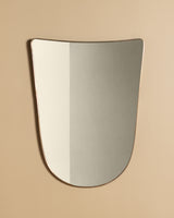Brass Crescent Top Wall Mirror, Italy, 1950s
