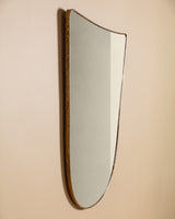Brass Crescent Top Wall Mirror, Italy, 1950s