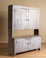 Primitive Painted Pine Two-Piece Hutch, United States, 19th Century