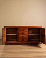 Art Deco Geometric Oak Sideboard Manner of Charles Dudouyt, France, 1940's