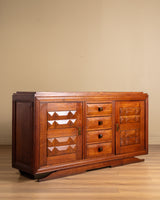 Art Deco Geometric Oak Sideboard Manner of Charles Dudouyt, France, 1940's