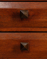 Art Deco Geometric Oak Sideboard Manner of Charles Dudouyt, France, 1940's