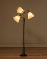 Swedish Pleated Shade Floor Lamp, Sweden, 1950s