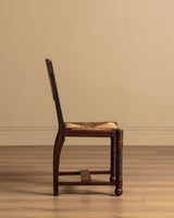 Set of 6 Art Deco Oak Dining Chairs by Charles Dudouyt, France, 1940s