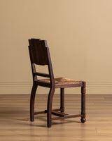 Set of 6 Art Deco Oak Dining Chairs by Charles Dudouyt, France, 1940s