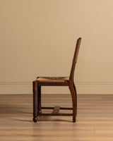 Set of 6 Art Deco Oak Dining Chairs by Charles Dudouyt, France, 1940s