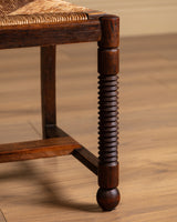 Set of 6 Art Deco Oak Dining Chairs by Charles Dudouyt, France, 1940s