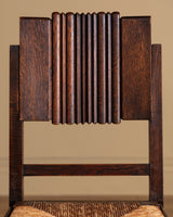 Set of 6 Art Deco Oak Dining Chairs by Charles Dudouyt, France, 1940s