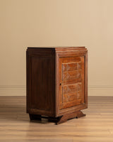 French Carved Diamond Oak Cabinet Manner of Charles Dudouyt, 1940s