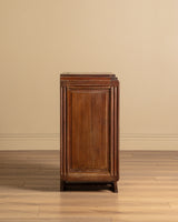 French Carved Diamond Oak Cabinet Manner of Charles Dudouyt, 1940s