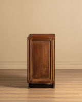 French Carved Diamond Oak Cabinet Manner of Charles Dudouyt, 1940s