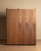 Guillerme et Chambron Oak Bookcase Desk Combination, France, 1970s