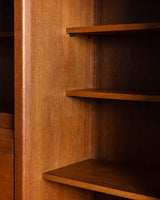 Guillerme et Chambron Oak Bookcase Desk Combination, France, 1970s