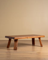 Brutalist Oak Coffee Table, Netherlands, 1970s