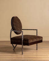 Studio Steel & Wood Lounge Chair in Dotted Fawn, United States, 1970's