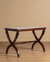 Carved Wood Swan Marble Top Console Table, France, Early 20th Century
