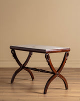 Carved Wood Swan Marble Top Console Table, France, Early 20th Century