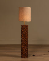 Sculptural Wood Block Floor Lamp, Italy, Contemporary