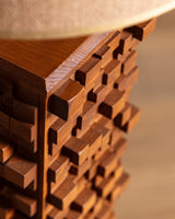 Sculptural Wood Block Floor Lamp, Italy, Contemporary