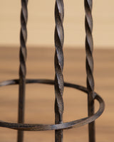 Set of 4 French Oak & Twisted Iron Bar Stools, 1960's