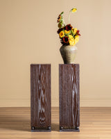 Cerused Oak Pedestals w/ Carved Ball Base, France, 1980's (2 available)