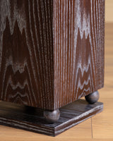 Cerused Oak Pedestals w/ Carved Ball Base, France, 1980's (2 available)