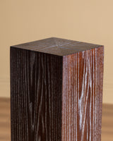 Cerused Oak Pedestals w/ Carved Ball Base, France, 1980's (2 available)