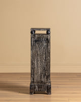 Art Deco Style Black Cerused Oak Pedestal, France, 1980's (2 available)