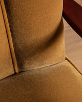 Swedish Ochre Mohair & Wood Lounge Chairs, 1940's