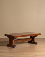 Mortis & Tenon Oak Trestle Coffee Table, Denmark, 1970's