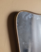 Sculptural brass framed mirror, Italy, circa 1960