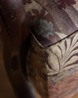 Sculptural Wood Arm Lounge Chair in Plantasia Cotton Linen, France, 1940s (2 available)